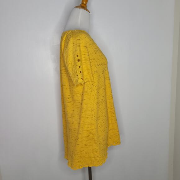 NEW Soft Surroundings Coral Triangle Tee Artisan Gold Embroidered Women XS - Picture 3 of 12